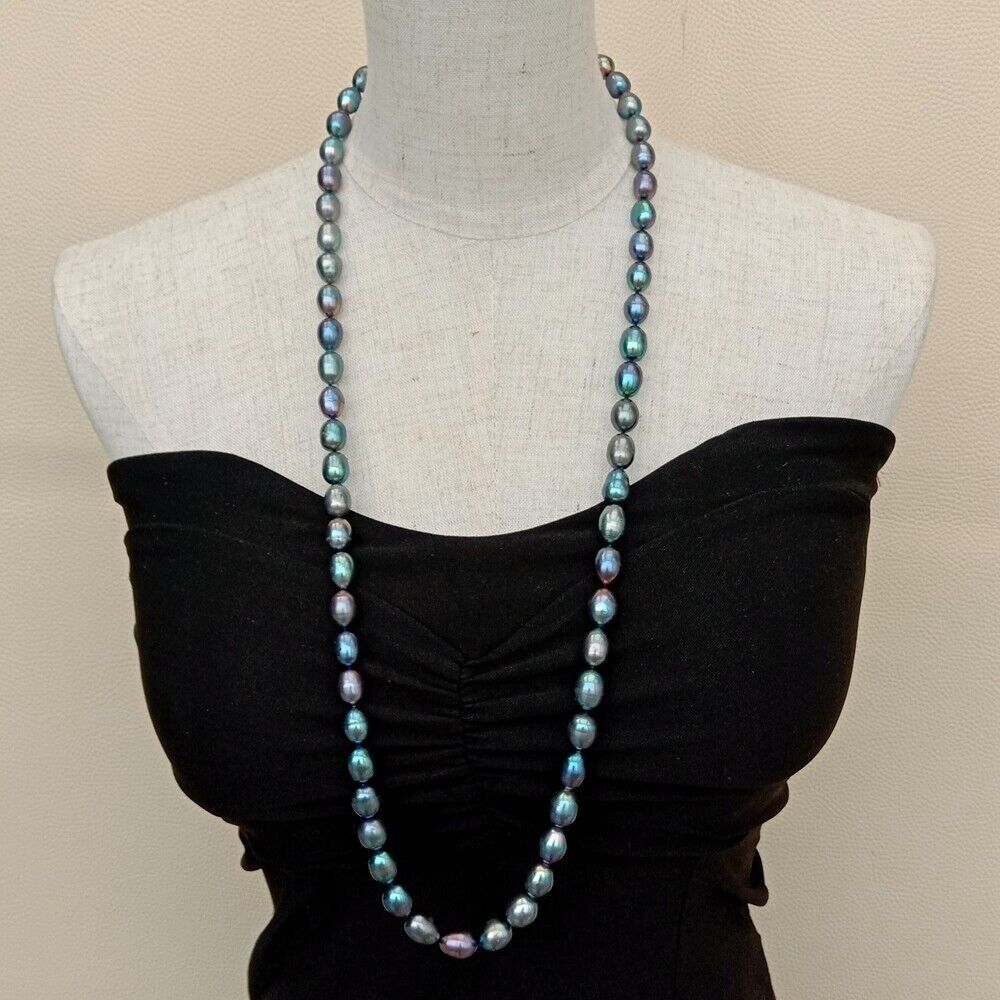 Ketten: Lua 90 cm schwarz Perlen Kette Collier Style Echt Perle Noir – Neu (gemäss Beschreibung) aus Prilly von ilyria73 3