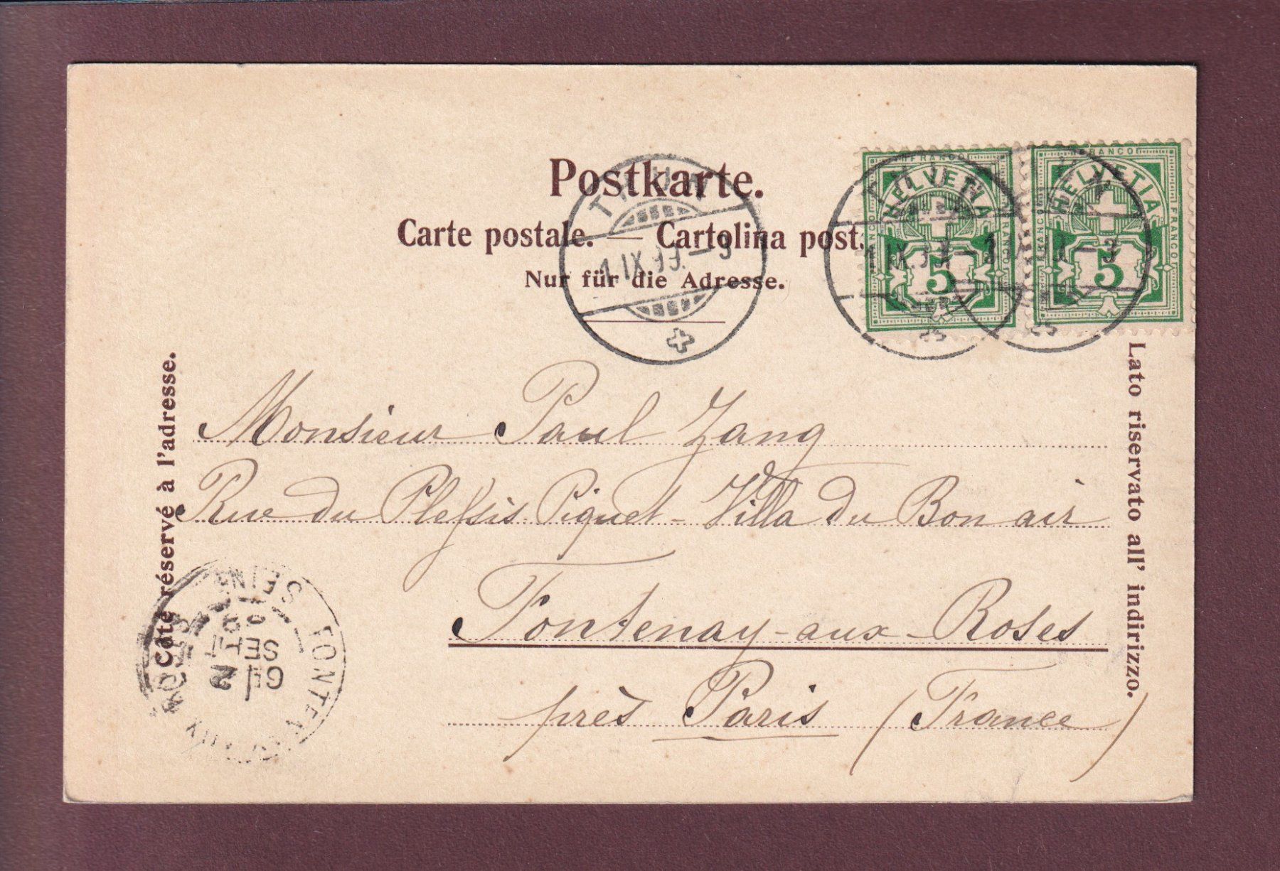 Cartoline postali: KLEINE SCHEIDEGG - Jungfrau - 1899 – Usato da Pully venduto da nicecards 1