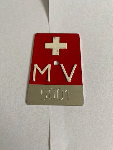 Schweizer Armee Insegne: MILITÄR VELONUMMER  MV  CH ARMEE – Usato da Chur venduto da silbermon