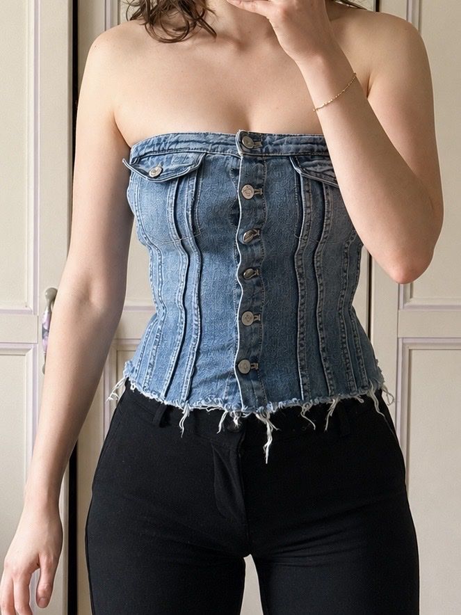 Zara Top: Denim corset top – Nuovo (secondo la descrizione) da Winterthur venduto da reb_z7k7