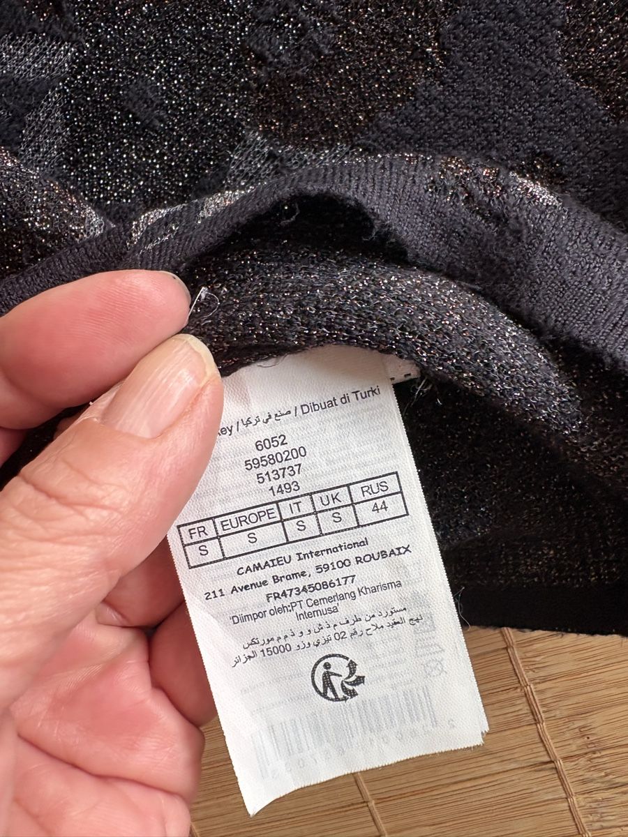 Pullover & Sweatshirts: Camaieu Glitzer Pullover, Gr. S, Blumenmuster – Neu (gemäss Beschreibung) aus Malters von Gisi80 5
