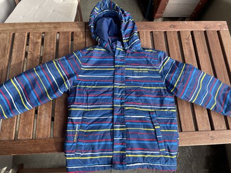 Winterjacke COLOR KIDS Grösse 140-146 blau bunt gestreift
