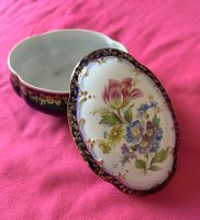 Boîte à bijoux en porcelaine de Martinoda  bleu cobalt et or