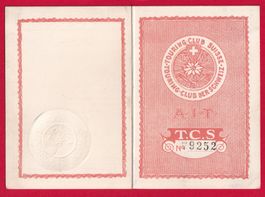 TCS TOURING CLUB MITGLIEDSKARTE 1933