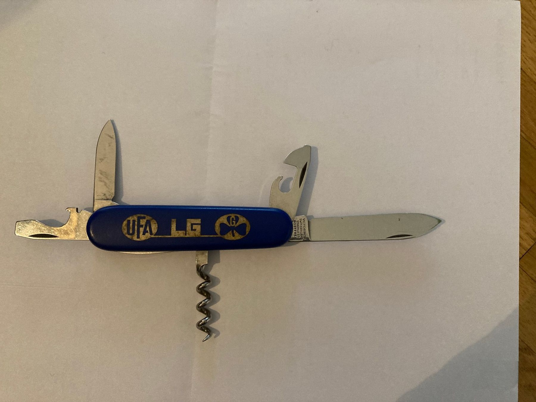 Victorinox Coltelli tascabile: Sackmesser UFA LG blau – Usato da Winterthur venduto da Quilterin