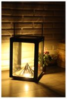 Grosse LED Solar Laterne Tischlampe, 25x25x36cm NEU NP 143.-