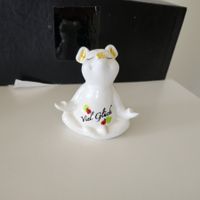 Schweinchen Viel Glück Schrift Schwein in Keramik Weiss
