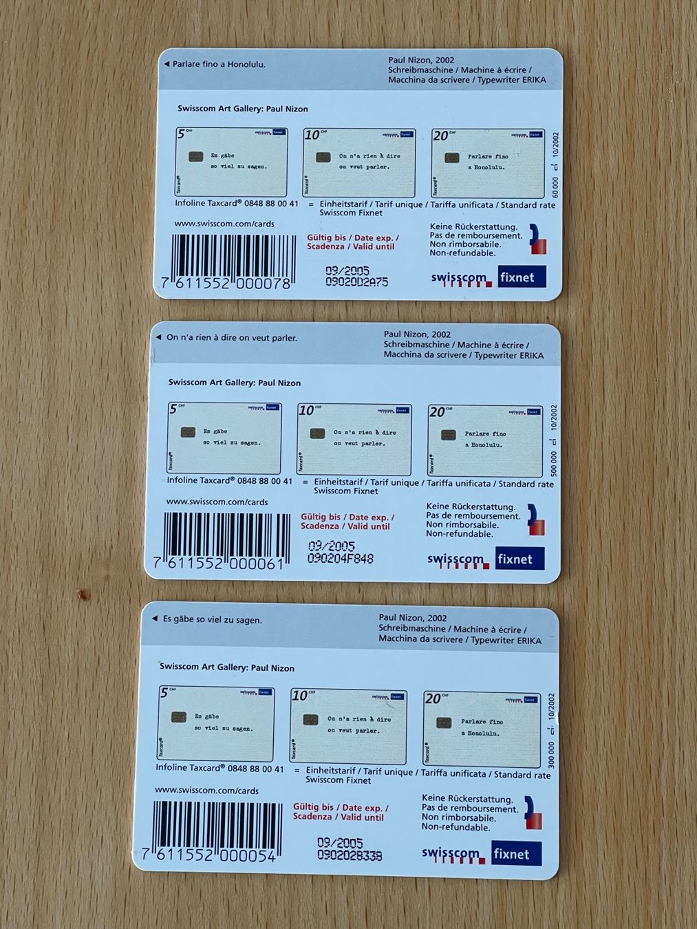 Swisscom Cartes de téléphone: Swisscom Taxcard Set – D'occasion à Rüti ZH par alumedien 1