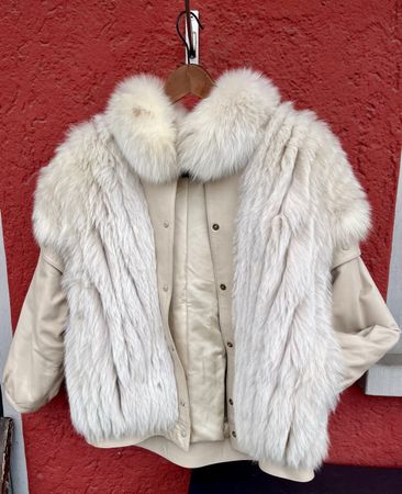 Luxus RICCIARDI Napoli Lederjacke mit Pelz – Ärmel abnehmbar