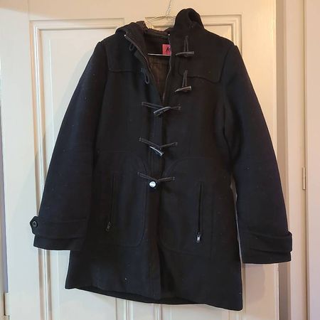 Schwarzer Mantel Winter Parka M