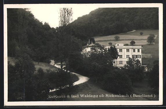 Cartoline postali: Rickenbach /Baselland, Kurhaus, Bad Wald – Usato da Berlin venduto da bartko-reher