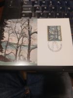 Carte postale hivernale Liechtenstein avec timbre original!
