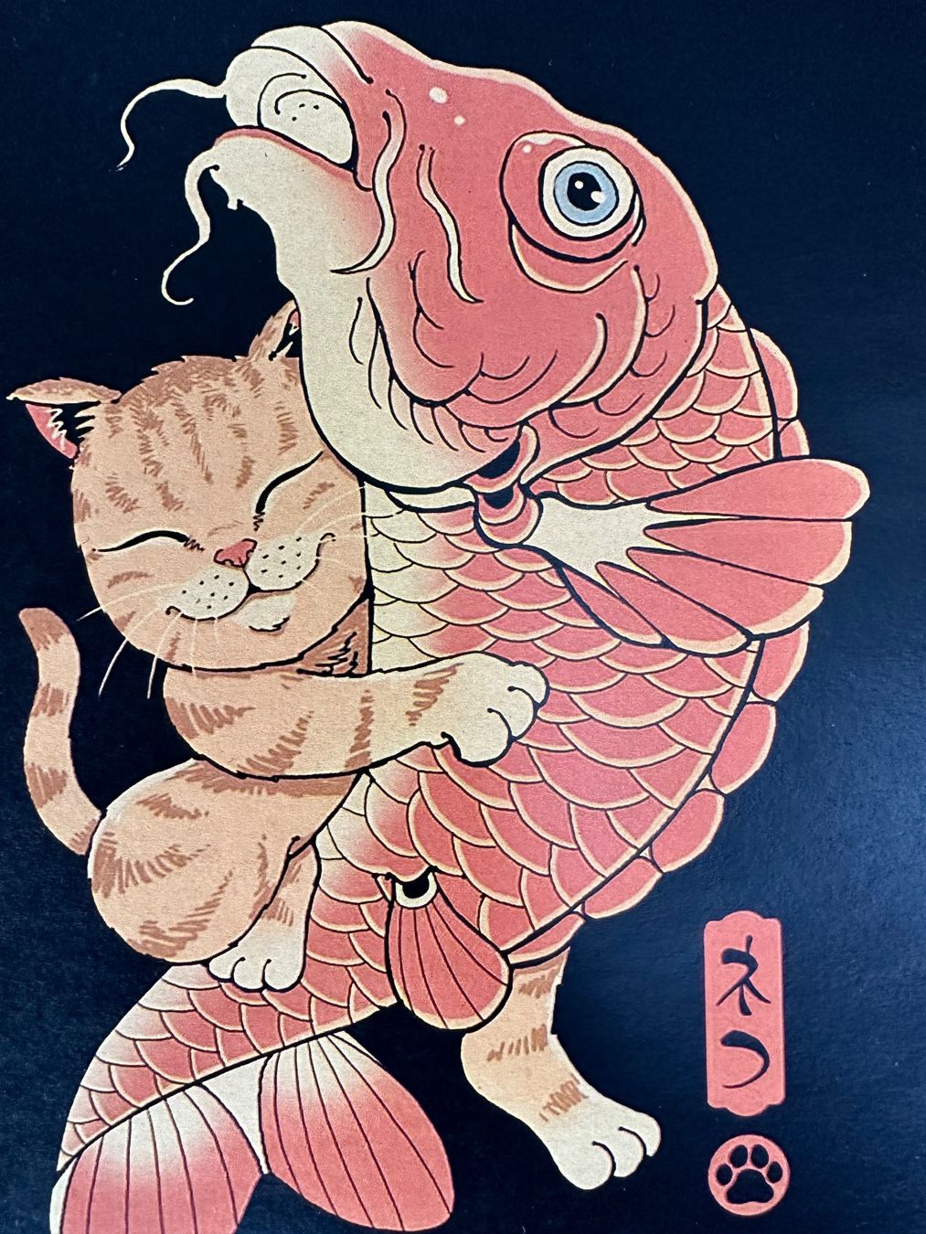 Foto & Immagini: Japanese Koi & Cat Art Print A4 – Nuovo (secondo la descrizione) da Meilen venduto da Smgdesign 1