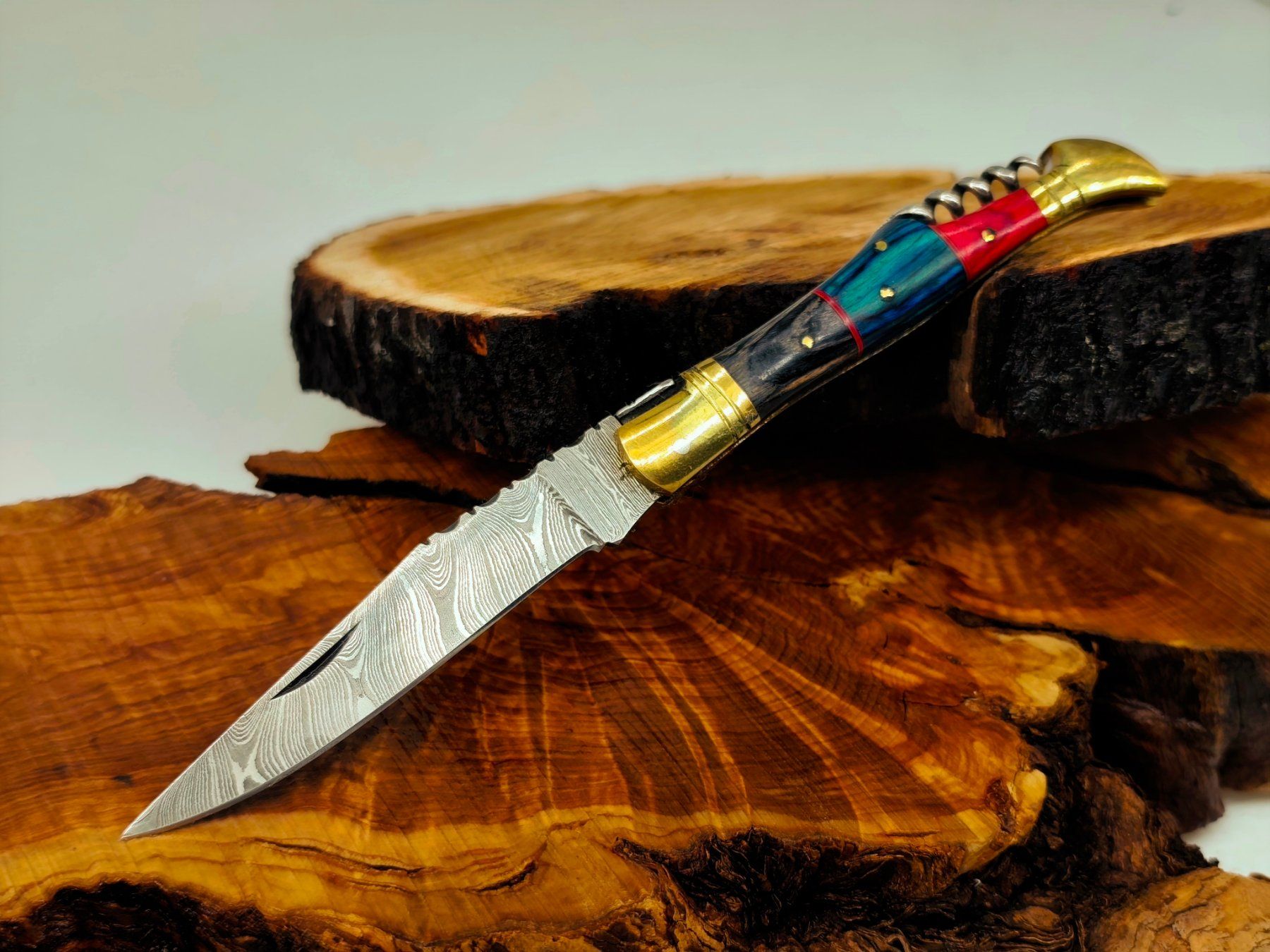 Accessori: Laguiole Damast Messer Klappmesser echtes Damastmesser – Nuovo e nell'imballaggio originale da Arlesheim venduto da Premius_1 1