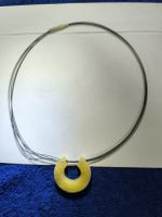 Modeschmuck Halskette stahl mit schönem Edelstein Anhänger