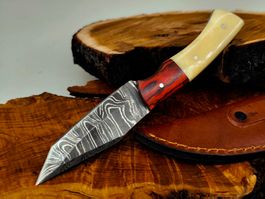 Geprüft! 1A Knife Faltenstahl DAMASCUS Damast Jagd Messer