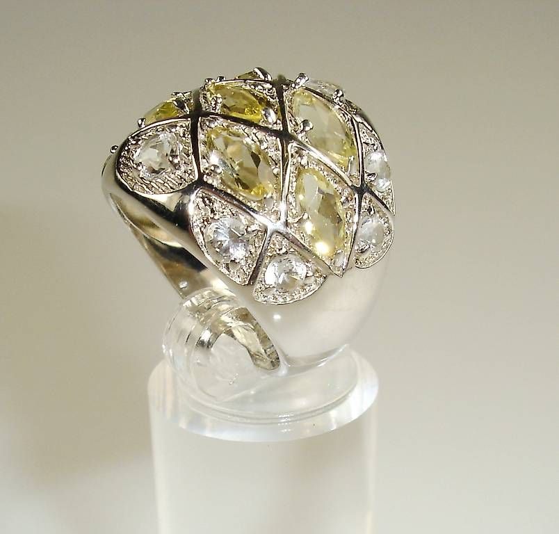 Anelli: Ring Silber mit Weisstopas und Lemonquarz – Usato da Stans venduto da wer_fd5f