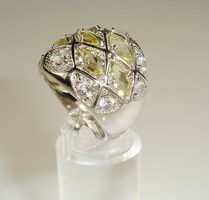 Ring Silber mit Weisstopas und Lemonquarz