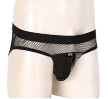 NEUER Erotik Herren Netz Slip mit Lackeinsatz Gr. M - 220200