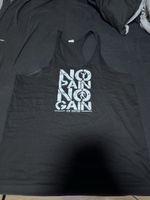 Fitness Tanktop "No Pain No Gain" Gr. S schwarz Gym