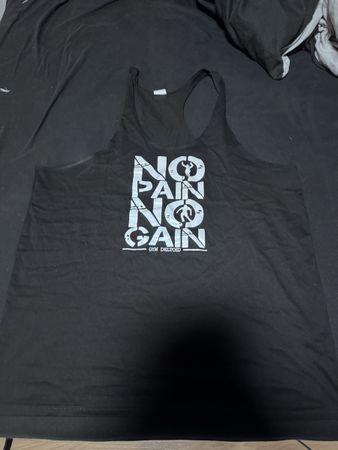 Fitness Tanktop "No Pain No Gain" Gr. S schwarz Gym