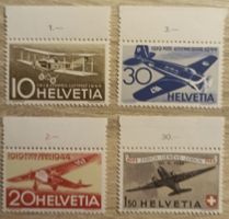 sellos Suiza,, Correo aéreo 1944