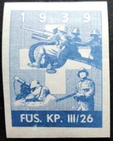 Soldatenmarke 2.WK, Füs Kp III/26, blau, gesch, Wi Inf 251-2