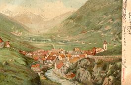 Andermatt   UR  mit Reuss   (ital. Frankatur)    um 1902