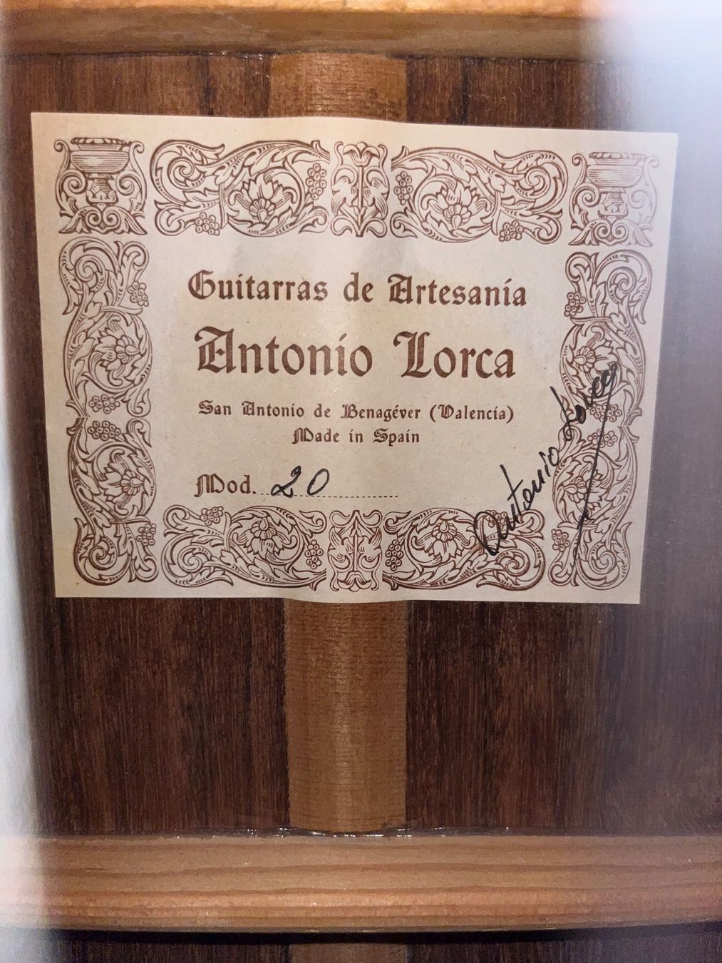 Strumenti musicali: Wunderschöne Antonio Lorca Valencia Mod. 20 – Usato da Adliswil venduto da Doubleglass