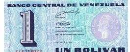 Venezuela 1 Bolivares 1989 P-68 UNZ