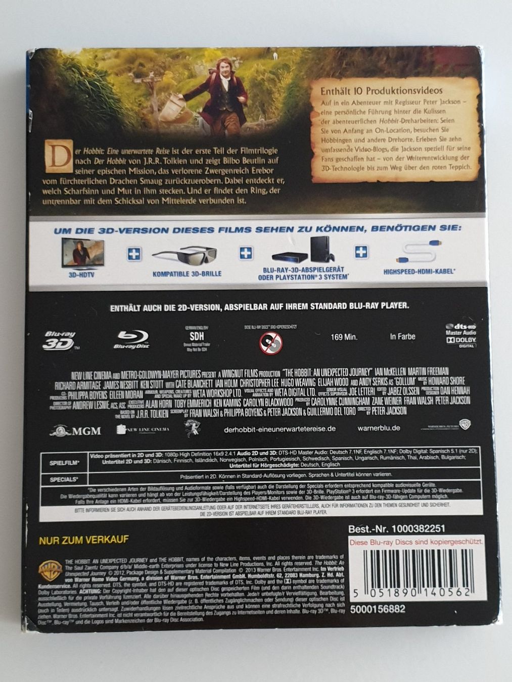 Tutti i DVDs: Der Hobbit: Eine unerwartete Reise 3D Blu-Ray – Usato da Zürich venduto da pau_y8mv 1