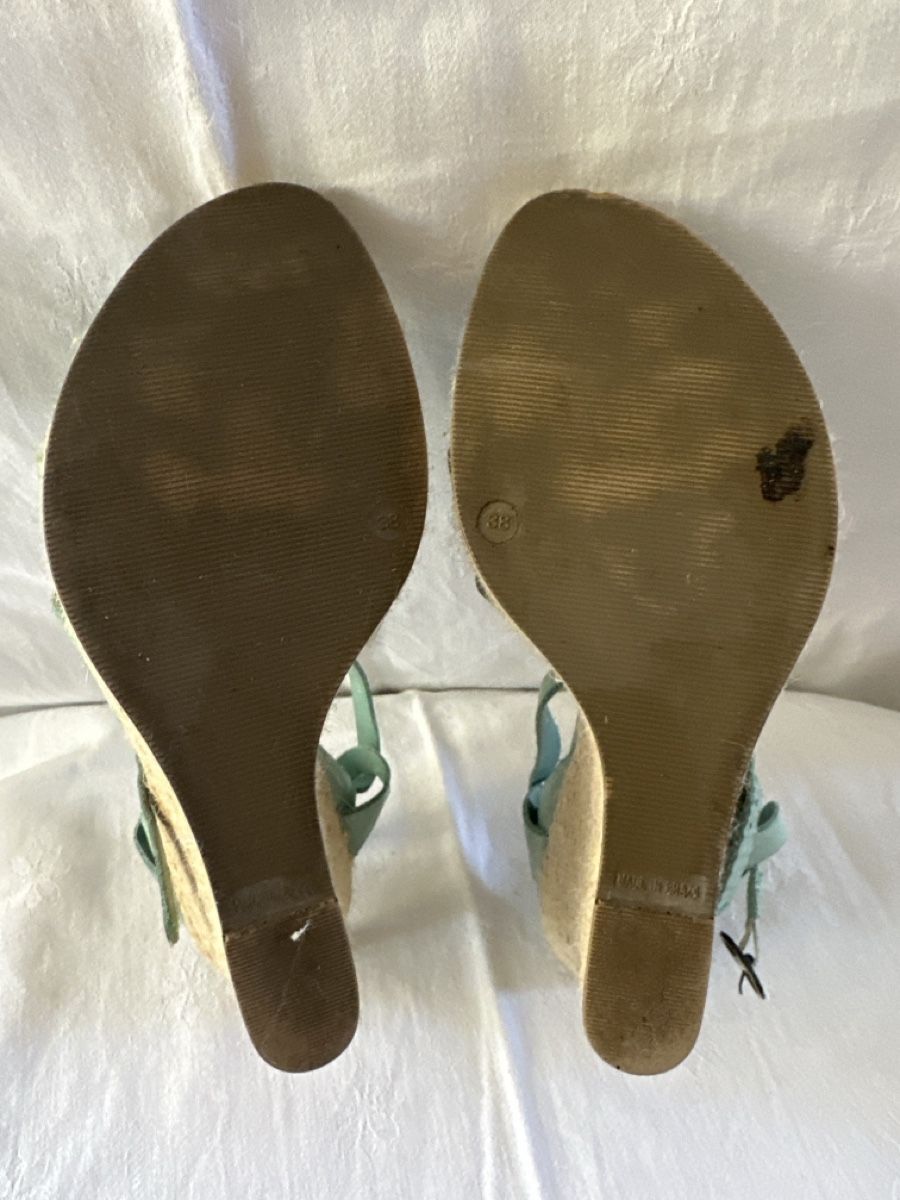 Scarpe da donna: Ledersandalen espadrillas Türkis nr. 38 – Usato da Stabio venduto da MAARINAA 3