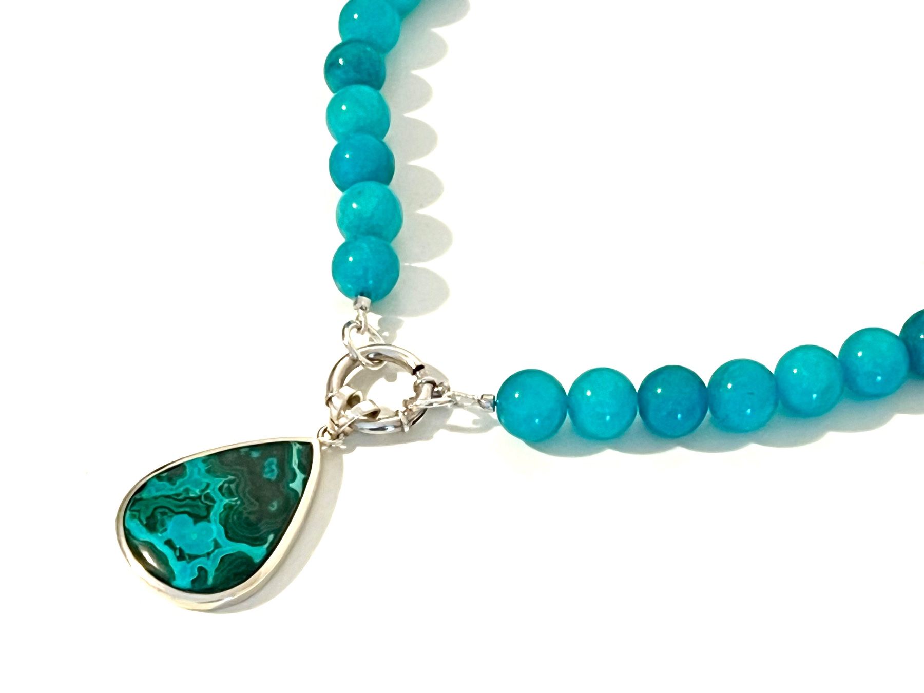 Ketten: Azur Malachite & Amazonit Necklace - Sterling Silver – Neu und originalverpackt aus Rüschlikon von ThereseJewelryDesign 4
