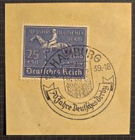 Deutsches Reich 1939 Briefstück 70 Jahre Deutsches Derby