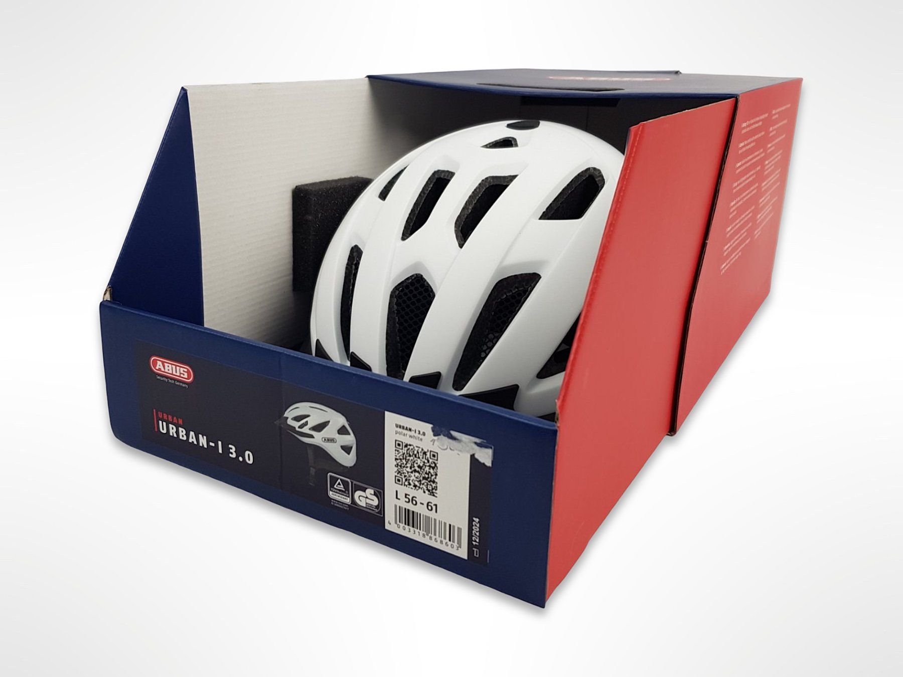 Abus Helme: ABUS Urban-I 3.0 Velohelm Weiss Gr. L – Neu (gemäss Beschreibung) aus Suhr von Restwert_Suhr