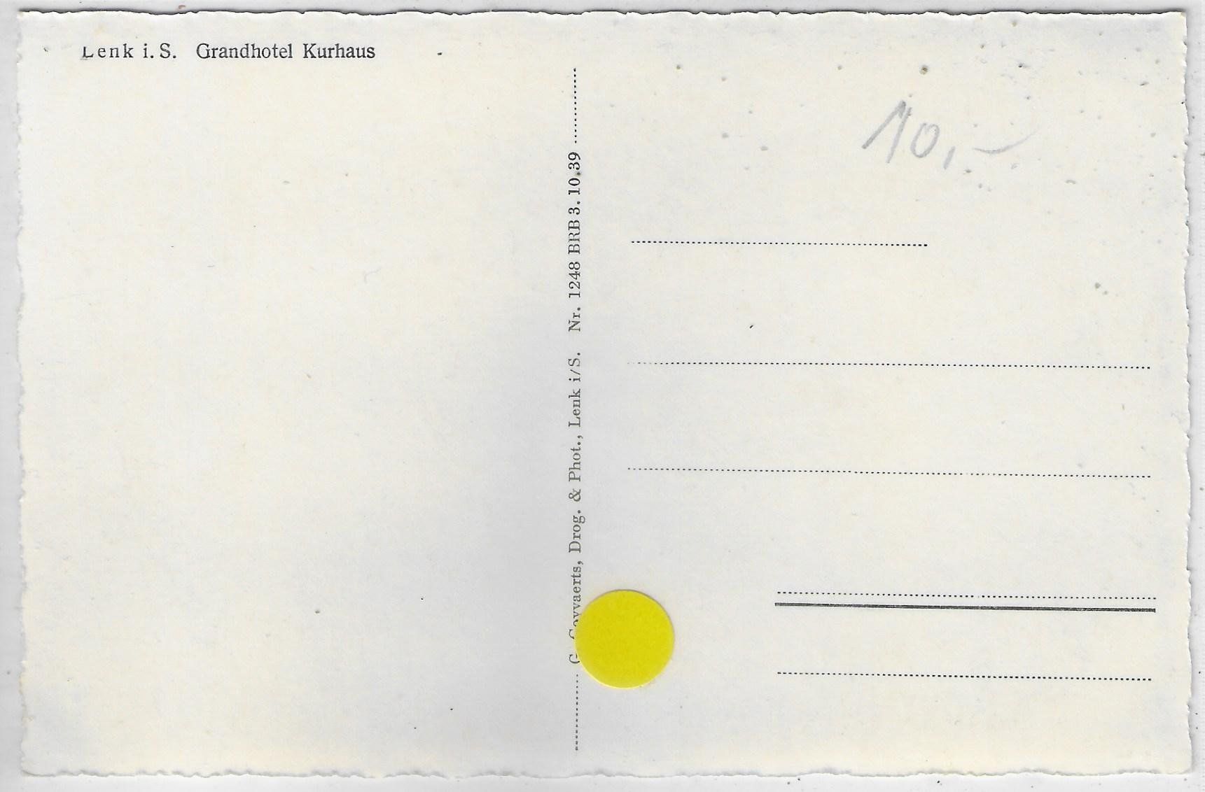 Cartoline postali: Lenk i.S. - Grandhotel Kurhaus – Usato da Ettingen venduto da Kartenplanet 1