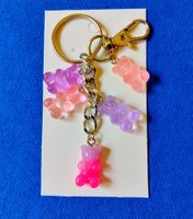 Gummibärchen-Schlüsselanhänger 5 Charms Rosa Lila. NEU!