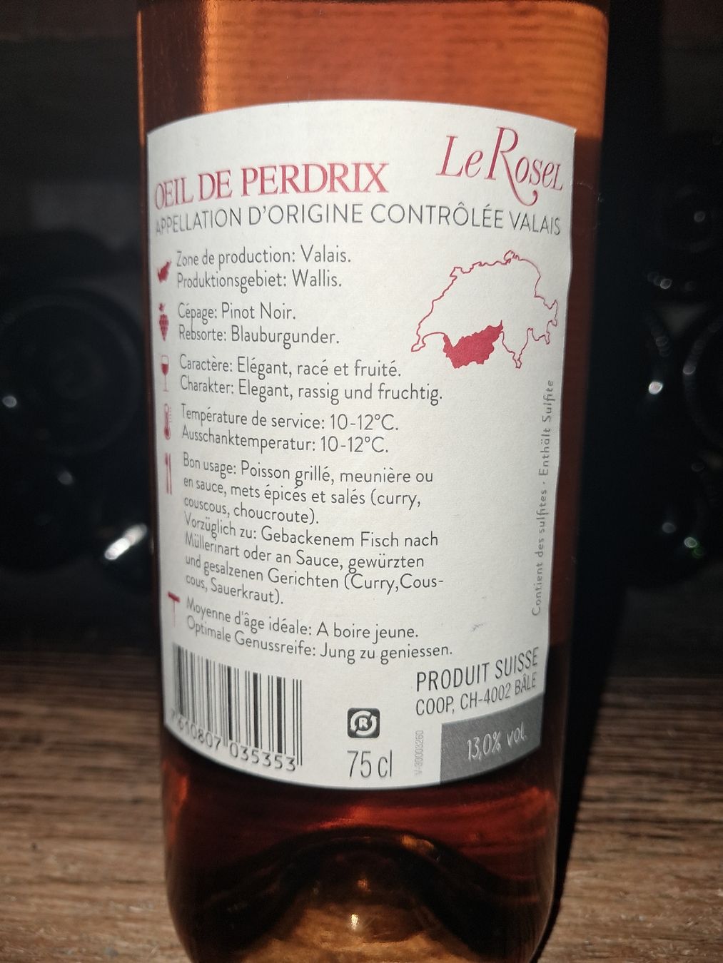 Vino: Le Rosel Œil de Perdrix du Valais 2019 – Nuovo e nell'imballaggio originale da Le locle venduto da juliensaran 3