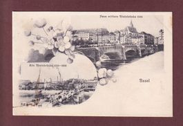 BASEL - Neue und Alte Rheinbrücke - 1905