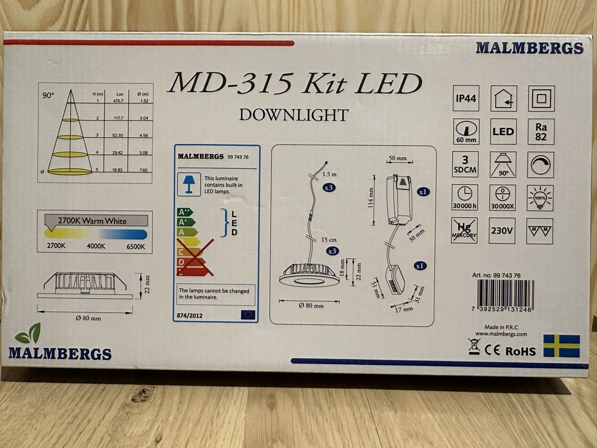 Lampadari & plafoniere: Malmbergs Einbauleuchten Kit MD-315, weiss – Nuovo e nell'imballaggio originale da Basel venduto da Piepsli 1