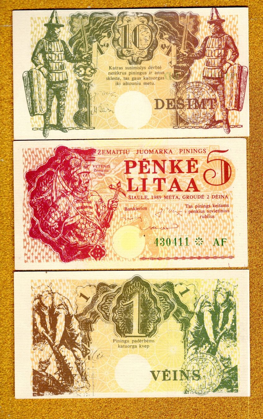 Billets de banque: Lithuania noten 3 stück UNC – Neuf (Voir description) à Leibstadt par baroc333 1