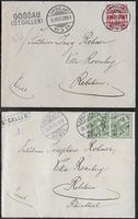 1903 zwei Briefe ST. GALLEN+GOSSAU SG STAB-o Ambulant ab 1.-