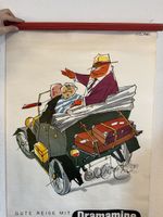 Affiche publicitaire Dramamine vintage années 30/40