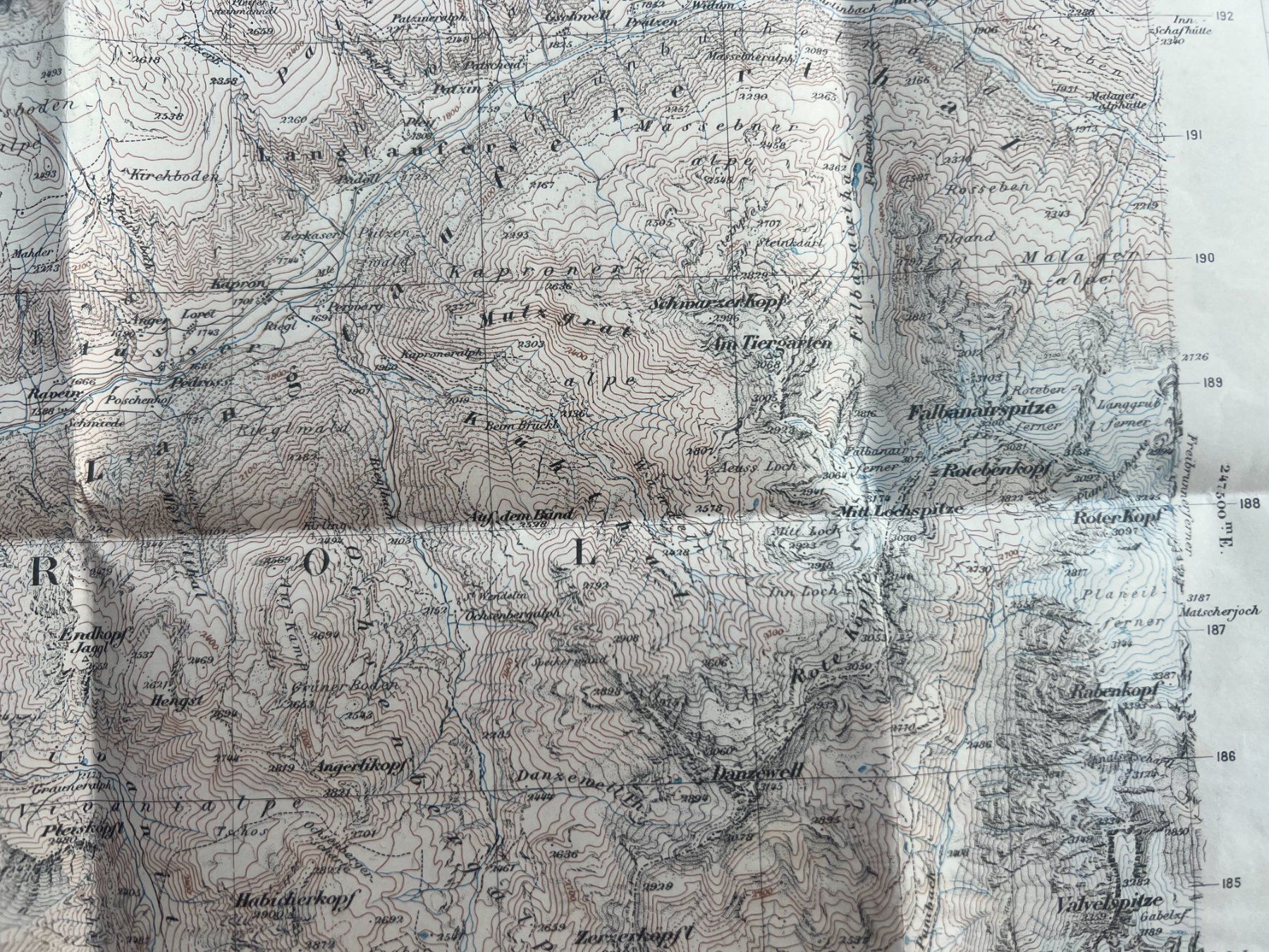 Landkarten & Atlanten: Carte Reschenscheideck 1898-1924, St. Valentin, Tyrol! – Gebraucht aus Savigny von dor_5v9q 9