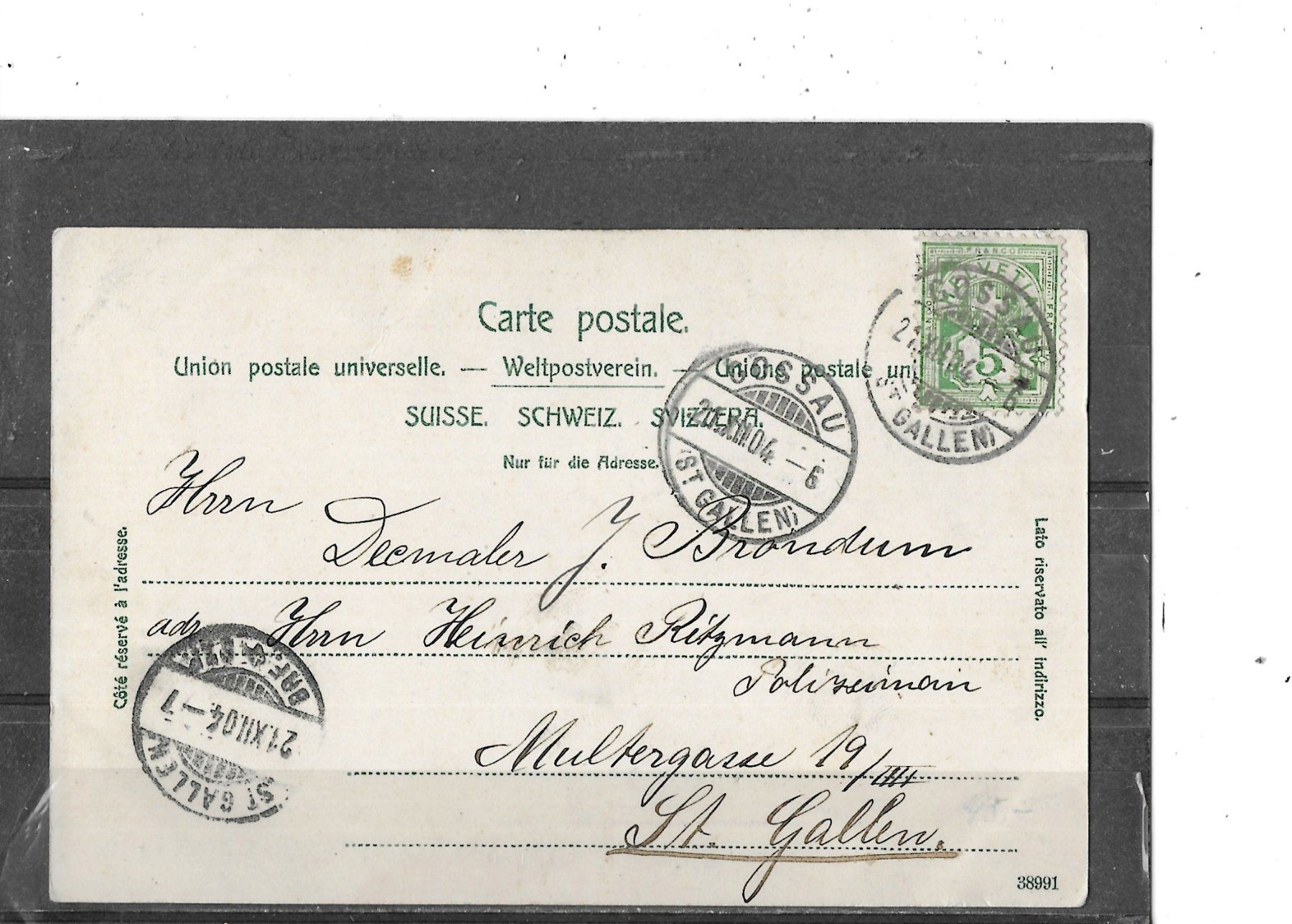 Ansichtskarten: SG Gossau 1904 Strassenpartie – Gebraucht aus Schocherswil von Wilare 1