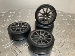 Radsatz 1:10 (Slick 10 Speichen ) grau 26mm Neu! LIQUIDATION