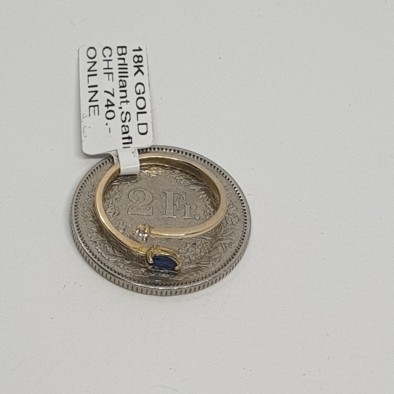 Anelli: Echt 18K Gold - Diamant, Saphir Ring – Usato da Luzern venduto da Goldhaus-Luzern 4