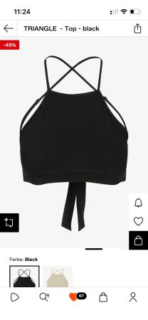 Schwarzes Crop Top mit Kreuzträgern