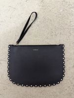 Furla Black Leather Pouch Bag – Chic Summer Accessory