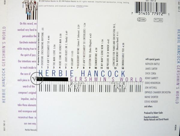 CD: Herbie Hancock GERSHWIN WORLD Chick Corea W.Shorter Jazz CD – Usato da Kandergrund venduto da Sososo 2